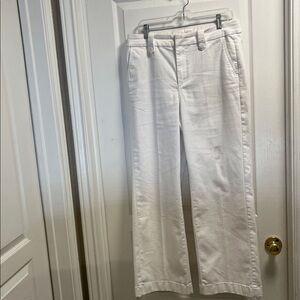 Talbots Women's wide Leg high rise White Jeans